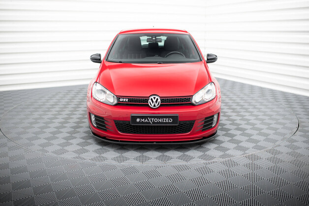 Cup Spoilerlippe Front Ansatz passend für VER.2 VW GOLF 6 GTI schwarz Hochglanz
