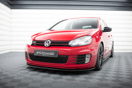 Cup Spoilerlippe Front Ansatz passend für VER.2 VW GOLF 6 GTI schwarz Hochglanz