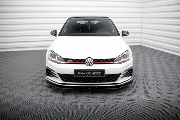 Cup Spoilerlippe Front Ansatz passend für VW GOLF 7 GTI FACELIFT V.1 schwarz Hochglanz