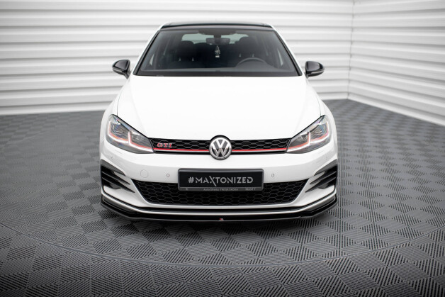 Cup Spoilerlippe Front Ansatz V.2 für VW Golf GTI Mk7 GTI Facelift  schwarz Hochglanz
