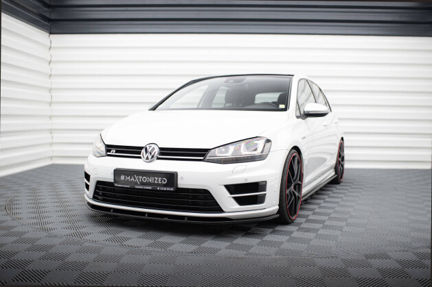 Cup Spoilerlippe Front Ansatz V.1 für VW Golf 7 R / R-Line schwarz Hochglanz