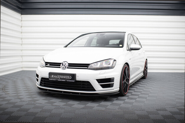 Cup Spoilerlippe Front Ansatz V.1 passend für VW Golf 7 R / R-Line schwarz Hochglanz