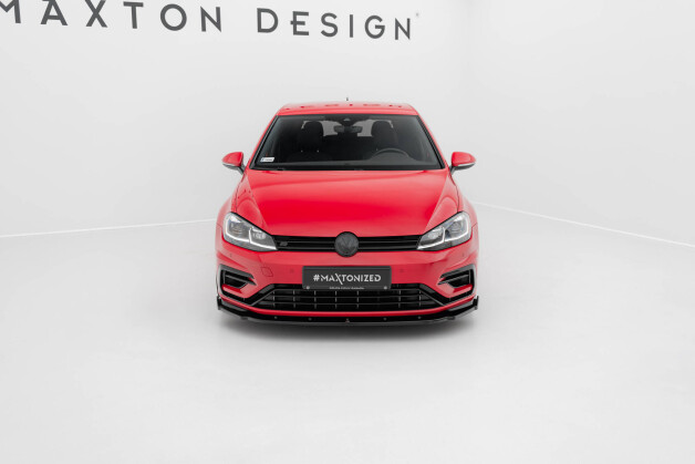 Street+ Spoilerlippe Front Ansatz V.1 passend für VW Golf R / R-Line Mk7 FL schwarz Hochglanz