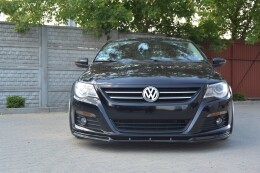 Cup Spoilerlippe Front Ansatz V.1 für VW PASSAT CC vor FL, STANDARD STOßSTANGE schwarz Hochglanz