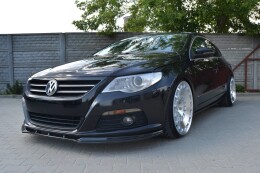 Cup Spoilerlippe Front Ansatz V.1 für VW PASSAT CC vor FL, STANDARD STOßSTANGE schwarz Hochglanz