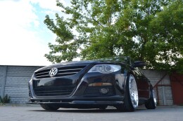 Cup Spoilerlippe Front Ansatz V.1 passend für VW PASSAT CC vor Facelift, STANDARD STOßSTANGE schwarz Hochglanz