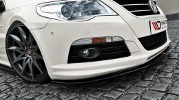 Cup Spoilerlippe Front Ansatz für VW Passat CC R36 RLINE (vor Facelift) schwarz Hochglanz