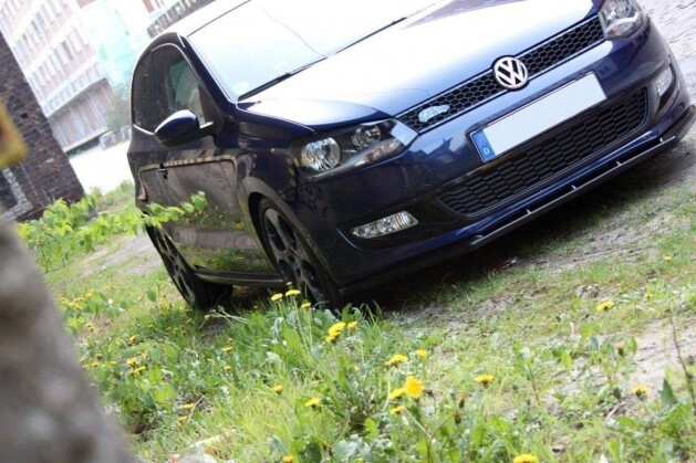 Cup Spoilerlippe Front Ansatz passend für VW Polo Mk5 schwarz Hochglanz