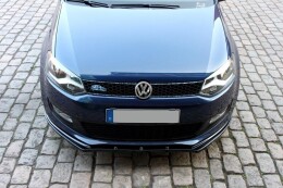 Cup Spoilerlippe Front Ansatz für VW POLO MKV schwarz Hochglanz