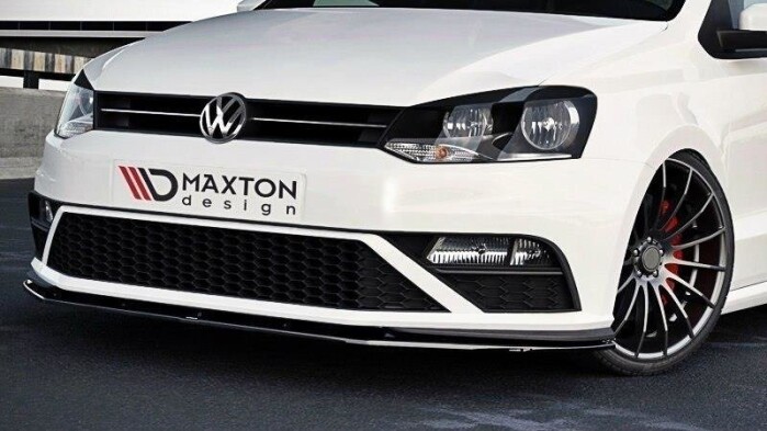 Cup Spoilerlippe Front Ansatz V.1 passend für VW Polo GTI Mk5 Facelift schwarz Hochglanz
