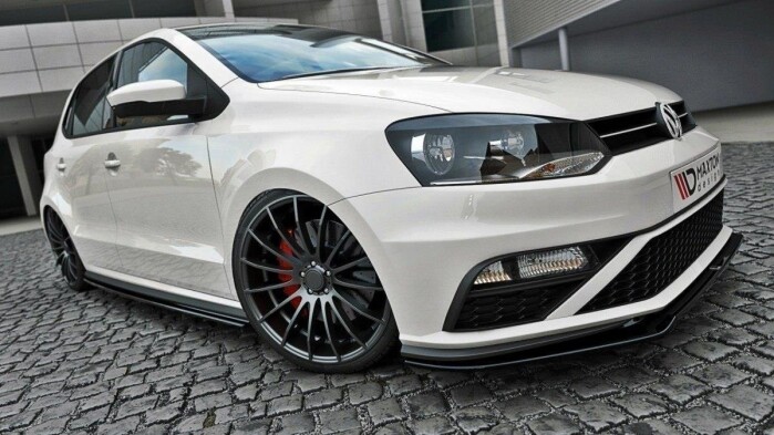 Cup Spoilerlippe Front Ansatz V.2 passend für VW Polo GTI Mk5 Facelift schwarz Hochglanz