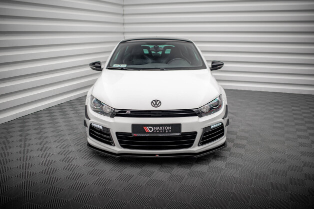 Cup Spoilerlippe Front Ansatz passend für VW SCIROCCO R ver2 schwarz Hochglanz