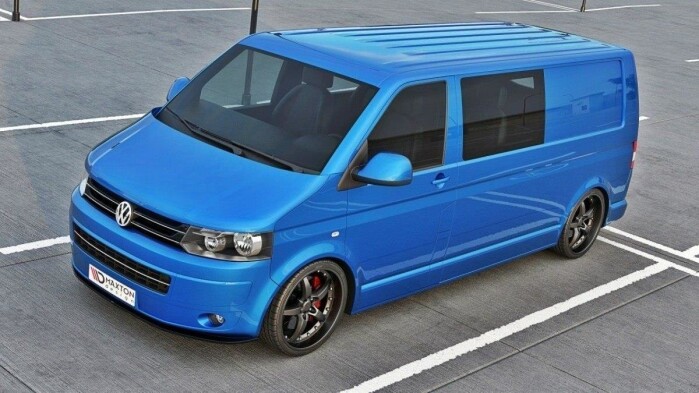 Cup Spoilerlippe Front Ansatz für VW T5 FL ver.2 schwarz Hochglanz