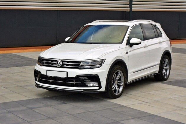 Cup Spoilerlippe Front Ansatz passend für Vw Tiguan Mk2 R-Line schwarz Hochglanz