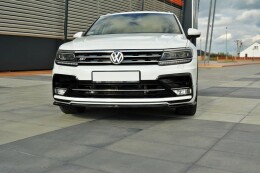 Cup Spoilerlippe Front Ansatz passend für Vw Tiguan Mk2 R-Line schwarz Hochglanz