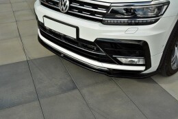 Cup Spoilerlippe Front Ansatz passend für Vw Tiguan Mk2 R-Line schwarz Hochglanz