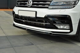 Street+ Spoilerlippe Front Ansatz passend für Vw Tiguan Mk2 R-Line schwarz Hochglanz