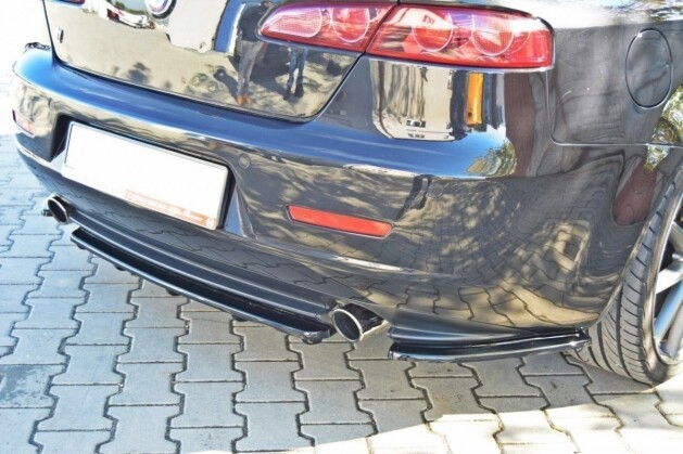 Street+ Mittlerer Diffusor Heck Ansatz RACE passend für Alfa Romeo 159 im RACE schwarz matt