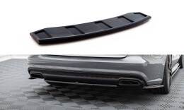 Mittlerer Cup Diffusor Heck Ansatz passend für Audi A6 / A6 C7 S-line/ S6 C7 Facelift schwarz Hochglanz