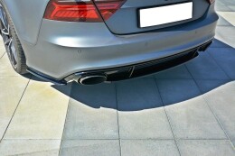 Mittlerer Cup Diffusor Heck Ansatz für Audi RS7 Facelift Carbon Look