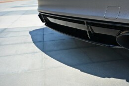 Mittlerer Cup Diffusor Heck Ansatz für Audi RS7 Facelift schwarz Hochglanz
