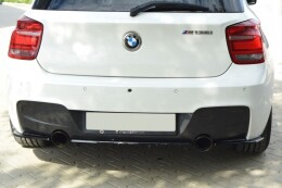 Mittlerer Cup Diffusor Heck Ansatz für BMW 1er F20/F21 M-Power im DTM LOOK schwarz Hochglanz