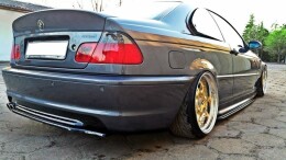 Mittlerer Cup Diffusor Heck Ansatz passend für BMW 3er E46 M Paket COUPE schwarz Hochglanz