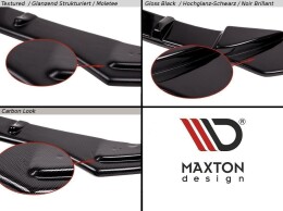 Mittlerer Cup Diffusor Heck Ansatz für BMW 4er Coupe / Gran Coupe / Cabrio M-Paket F32 / F36 / F33 im DTM LOOK schwarz Hochglanz