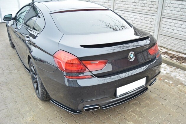 Mittlerer Cup Diffusor Heck Ansatz für BMW 6er Gran Coupe M Paket DTM LOOK schwarz Hochglanz