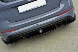 Mittlerer Cup Diffusor Heck Ansatz passend für Ford Focus RS Mk3 schwarz Hochglanz