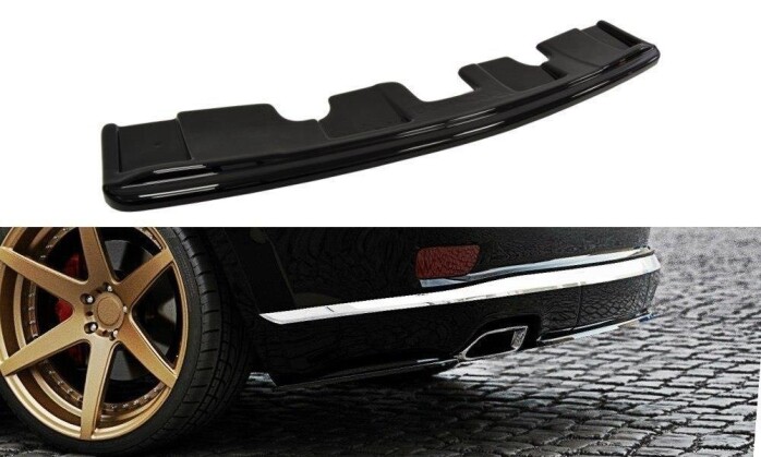 Mittlerer Cup Diffusor Heck Ansatz passend für Jeep Grand Cherokee WK2 Summit Facelift schwarz Hochglanz