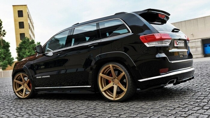 Mittlerer Cup Diffusor Heck Ansatz passend für Jeep Grand Cherokee WK2 Summit Facelift DTM LOOK schwarz Hochglanz