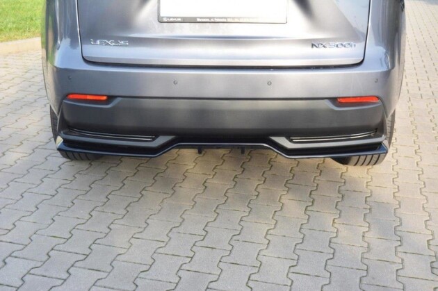Mittlerer Cup Diffusor Heck Ansatz für Lexus NX Mk1 H DTM LOOK schwarz Hochglanz