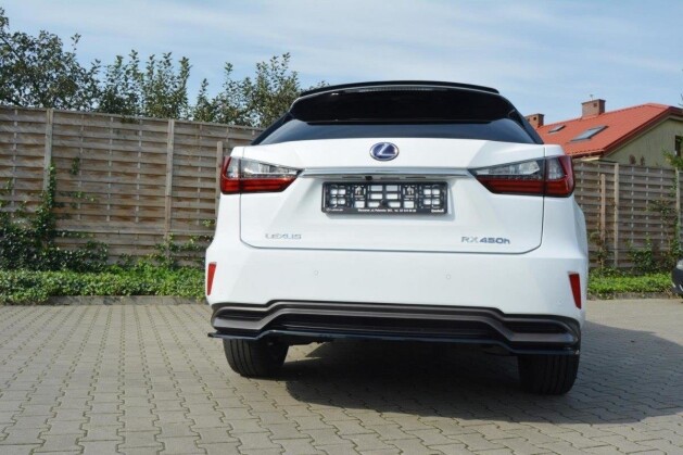 Mittlerer Cup Diffusor Heck Ansatz passend für Lexus RX Mk4 H schwarz Hochglanz