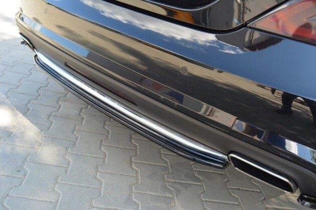 Mittlerer Cup Diffusor Heck Ansatz passend für MERCEDES CLS C218 AMG LINE schwarz Hochglanz