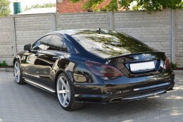 Mittlerer Cup Diffusor Heck Ansatz passend für MERCEDES CLS C218 AMG LINE schwarz Hochglanz