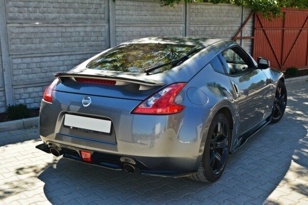 Street+ Mittlerer Diffusor Heck Ansatz V.1 passend für Nissan 370Z schwarz Hochglanz