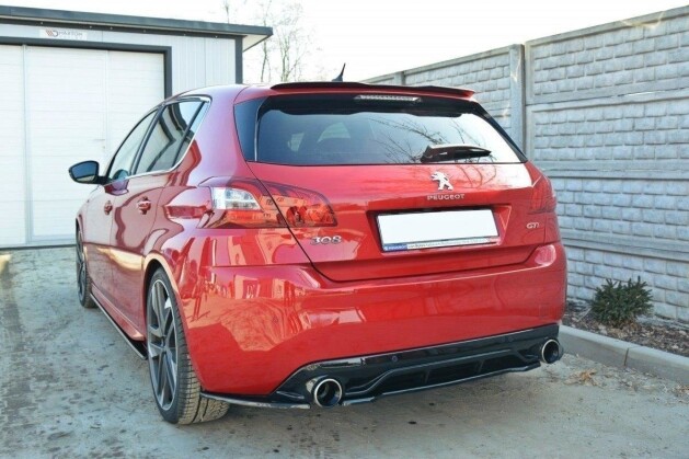 Mittlerer Cup Diffusor Heck Ansatz passend für PEUGEOT 308 II GTI schwarz Hochglanz
