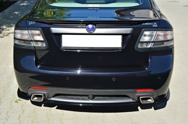 Mittlerer Cup Diffusor Heck Ansatz passend für SAAB 9-3 TURBO X schwarz Hochglanz