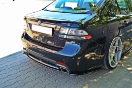 Mittlerer Cup Diffusor Heck Ansatz passend für SAAB 9-3 TURBO X schwarz Hochglanz