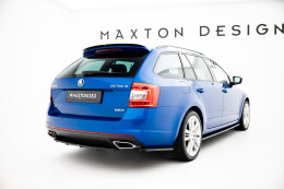 Mittlerer Cup Diffusor Heck Ansatz passend für Skoda Octavia RS Mk3 / Mk3 FL Hatchback / Kombi schwarz Hochglanz