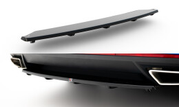 Street+ Mittlerer Diffusor Heck Ansatz passend für Skoda Octavia RS Mk3 / Mk3 FL Hatchback / Kombi schwarz Hochglanz