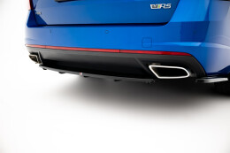 Street+ Mittlerer Diffusor Heck Ansatz passend für Skoda Octavia RS Mk3 / Mk3 FL Hatchback / Kombi schwarz Hochglanz
