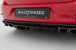Mittlerer Cup Diffusor Heck Ansatz passend für VW Golf R Hatchback Mk7 Facelift schwarz Hochglanz