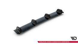 Mittlerer Cup Diffusor Heck Ansatz passend für VW Golf R Hatchback Mk7 Facelift schwarz Hochglanz