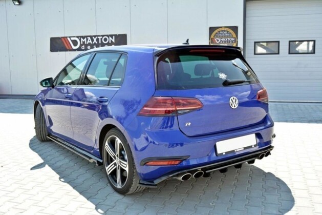 Mittlerer Cup Diffusor Heck Ansatz DTM Look für VW GOLF 7 R Facelift schwarz matt