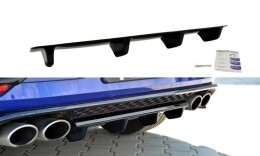 Mittlerer Cup Diffusor Heck Ansatz DTM Look für VW GOLF 7 R Facelift schwarz matt