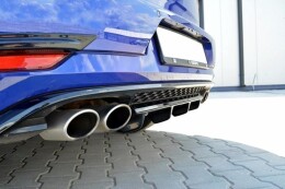 Mittlerer Cup Diffusor Heck Ansatz DTM Look für VW GOLF 7 R Facelift schwarz matt