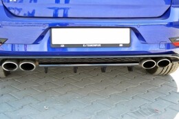 Mittlerer Cup Diffusor Heck Ansatz DTM Look passend für VW GOLF 7 R Facelift schwarz matt