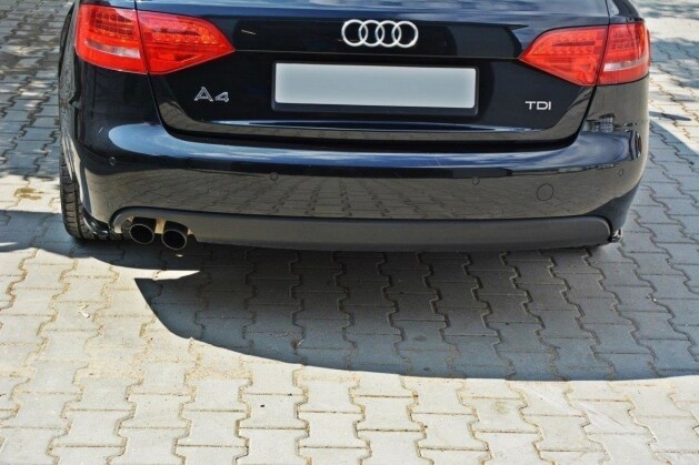 Heck Ansatz Flaps Diffusor für Audi A4 Limousine / Avant B8  schwarz Hochglanz